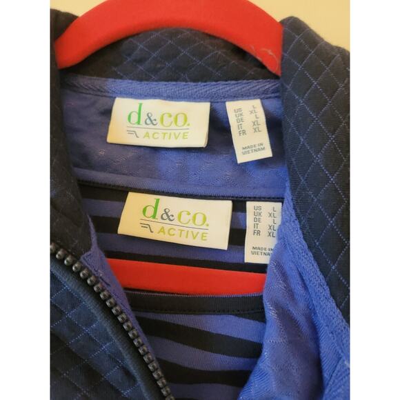 Women's‎ D & Co Active Blue Sleeveless Vest and Long Sleeve Striped Shirt Size L - Picture 2 of 4